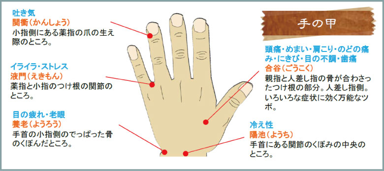 手の甲のツボ