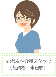 50代女性介護スタッフ